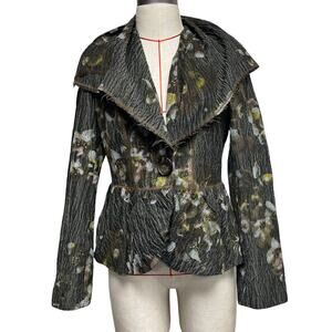 People Like Frank Womens Size S Gold Detail Crinkle Blazer